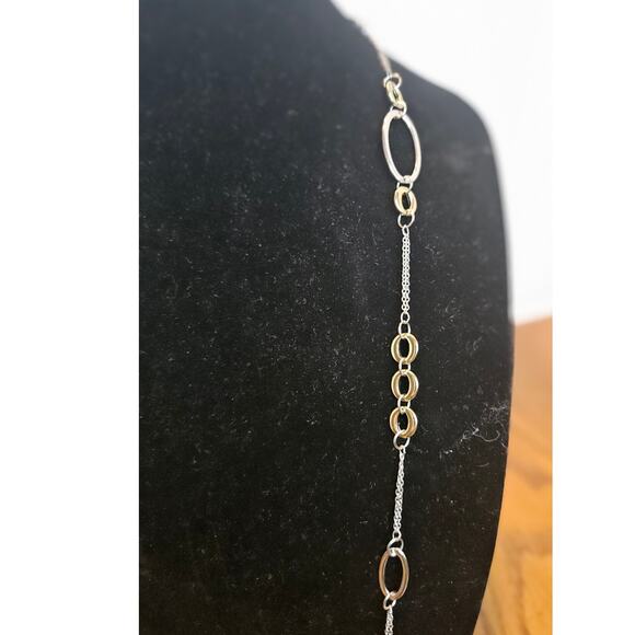 VTG Allure 40" Neckoace NEW  Silvertone Open Ovals 4 sizes Lobster Claw  Office - Picture 3 of 7